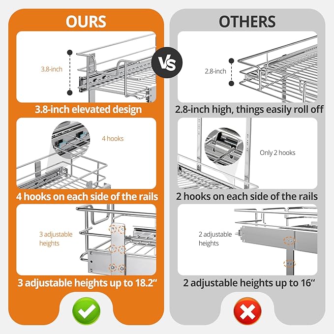 ZOINLIY Pull Out Cabinet Organizer, Versatile Slide Out Kitchen Organizers and - Image 6