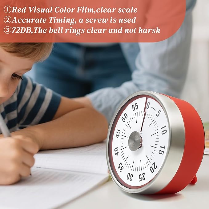 Kitchen Timer for Cooking, Chef Cooking Timer Clock, Visual Timers, 60-Minute - Image 5
