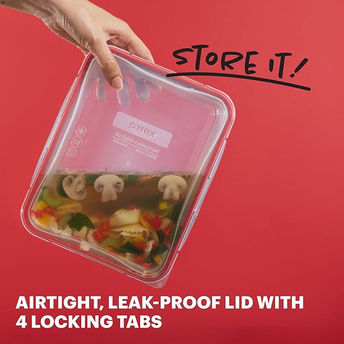 Pyrex Freshlock Mixed Sized Glass Food Storage Containers Set, Airtight & - Image 4