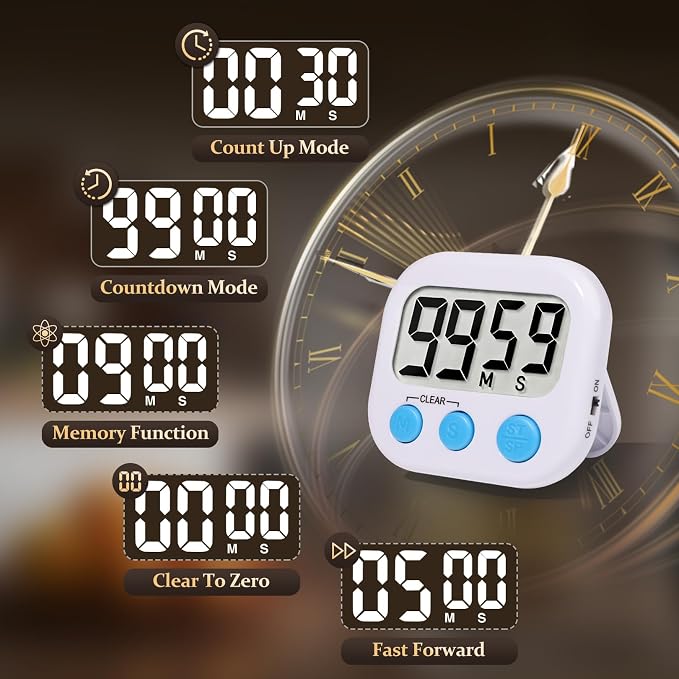 6 Pack Digital Kitchen Timer Small Classroom Timers - Image 6