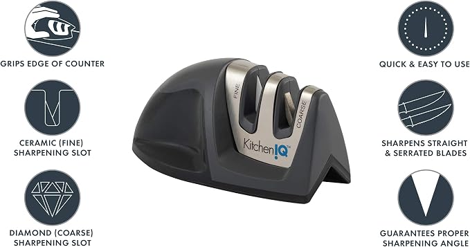KitchenIQ 51423 | Deluxe Diamond Edge Grip 2-Stage Knife Sharpener | 3 Pack | - Image 3