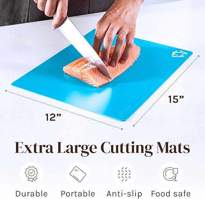 Extra Thick Flexible Cutting Board Mats Set of 6 - Image 5