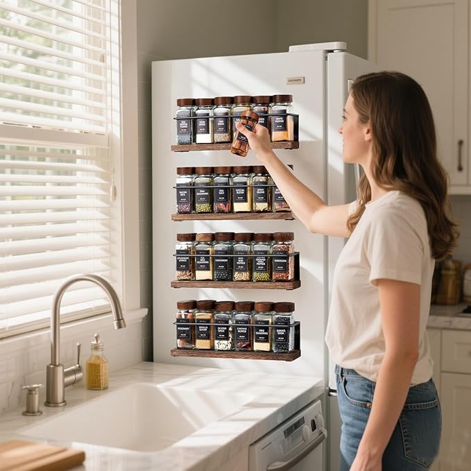 Wooden Lid Magnetic Spice Rack - Image 6