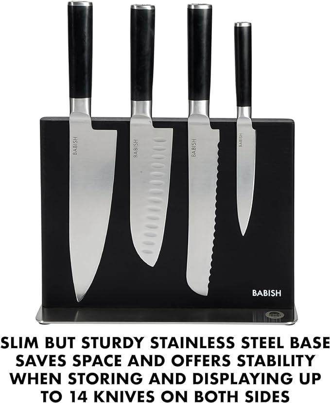 Babish 5-Piece Magnetic Forged Kitchen Knife Block Set – 1.4116 German Steel - Image 5