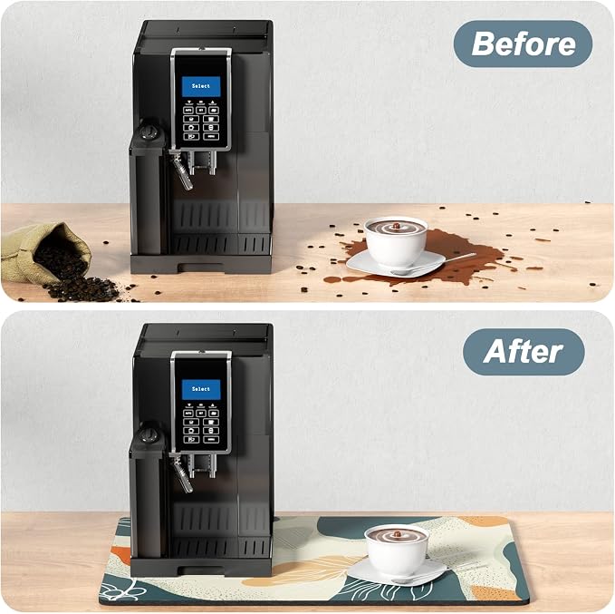 Rnivvi Coffee Mat, Hide Stain Rubber Backed Absorbent Dish Drying Pad - Image 6