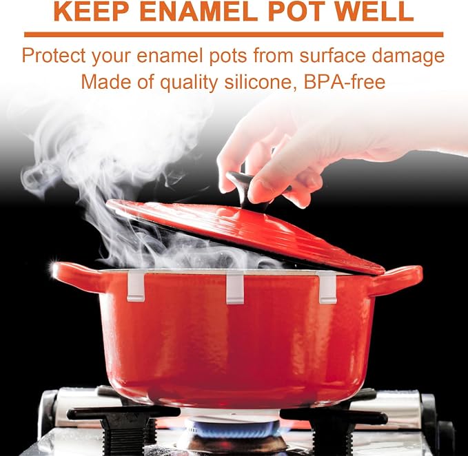 24pcs Dutch Oven Lid Protector Clips, Silicone Dutch Oven Lid Flexible Bumper - Image 4