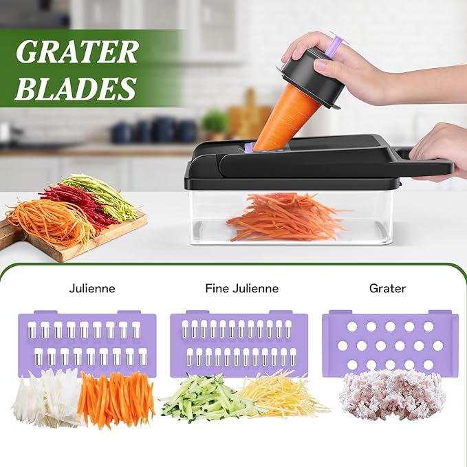 HomeHacks Vegetable Chopper Vegetable Cutter, 15 in 1 Kitchen Gadget, Onion - Image 3