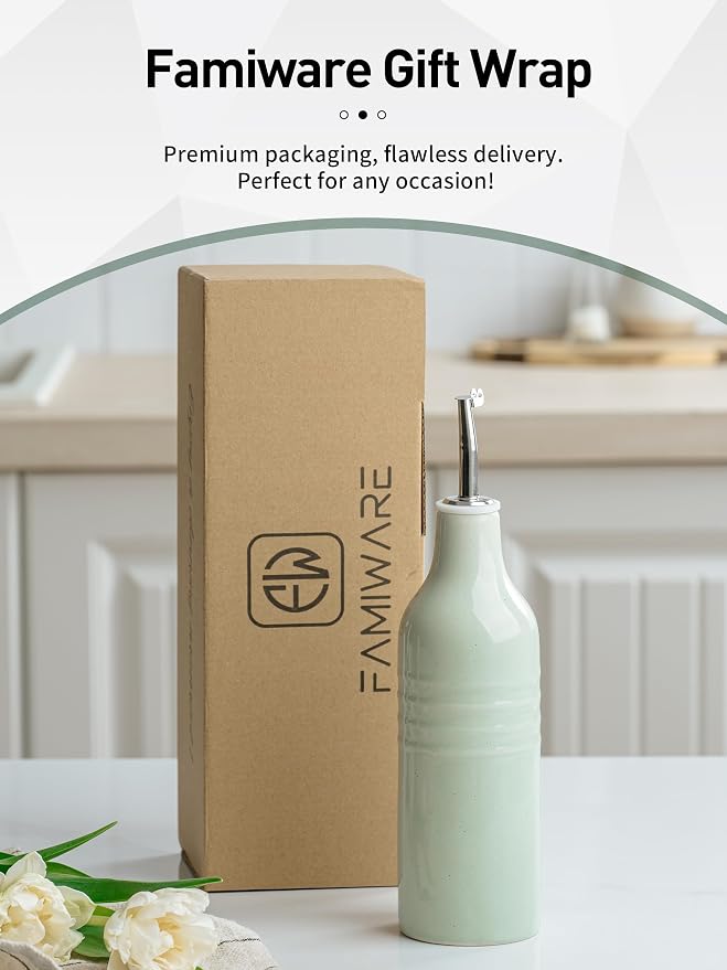 famiware Jupiter 16oz Ceramic Olive Oil Dispenser Bottle, 1 Piece Oil Dispenser - Image 7