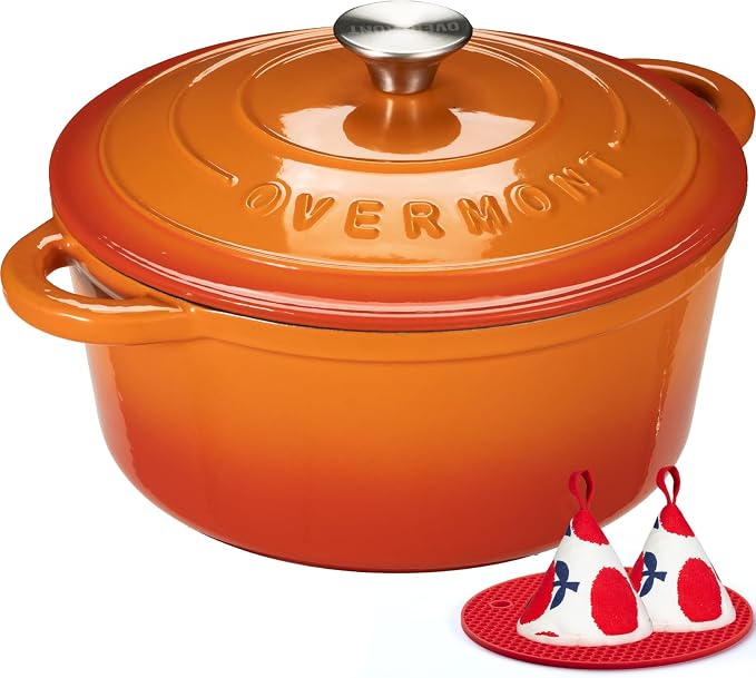 Overmont Enameled Cast Iron Dutch Oven - 7QT Pot - Heavy-Duty Cookware by Overmont