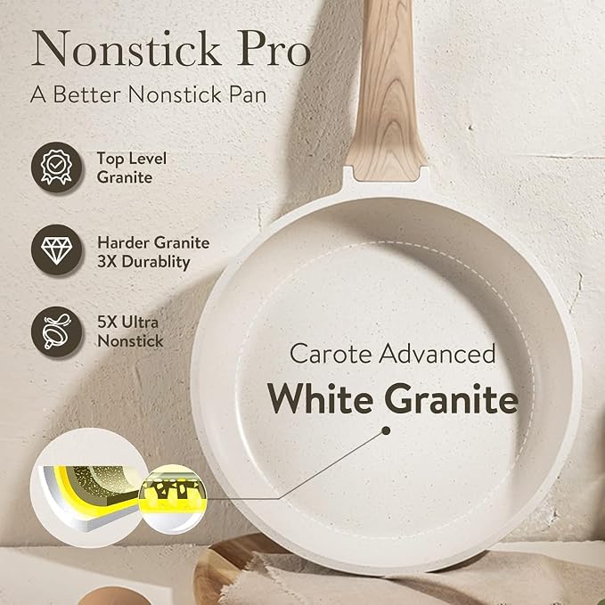 CAROTE Non Stick Frying Pan Skillet, Egg Pan Omelet Pans, Granite Cookware PFOA - Image 5