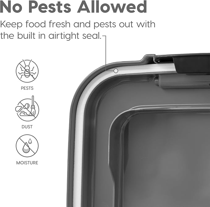 IRIS USA 30 lbs & 11 lbs Combo Airtight Dog Food Storage Container, Stackable - Image 6