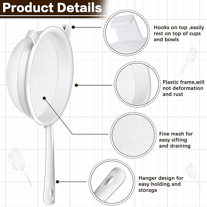 3 Pcs Plastic Nylon Mesh Strainer Colander - Image 4