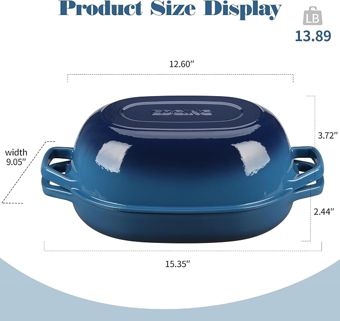 EDGING CASTING Enameled Cast Iron Oval Dutch Oven Pot - Image 2
