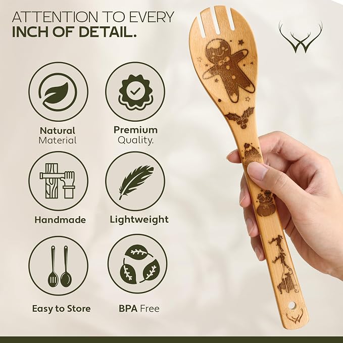 Christmas Wooden Spoons for Cooking - Image 2
