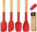 Silicone Spatula Spoon Set, and Spreading, Sturdy BPA-Free Matte Silicone by BADIANO
