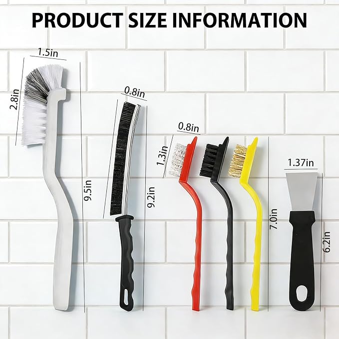 Crevice Cleaning Brush Set – Hard Bristle Gap Cleaning Tool - Image 5