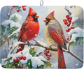 Winter Cardinal Birds Dish Drying Mat, Holly Berry Branches Dish Drying Mat by Kawani