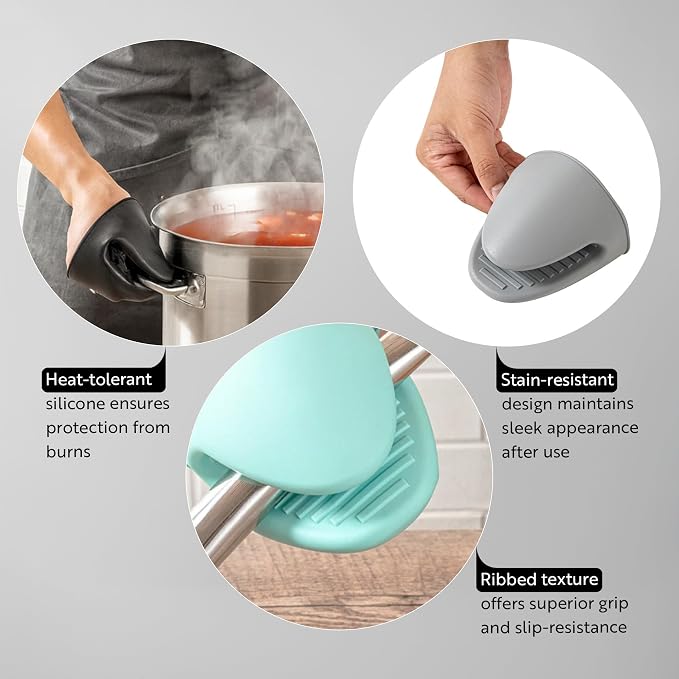 Restaurantware Comfy Grip 4.3 x 3.5 x 4.2 Inch Mini Oven Mitt Pot Holders 1 - Image 3