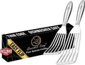 Stainless Steel Fish Spatula Set – 1 Large Fish Turner + 1 Small Metal Spatula by GourmetEasy
