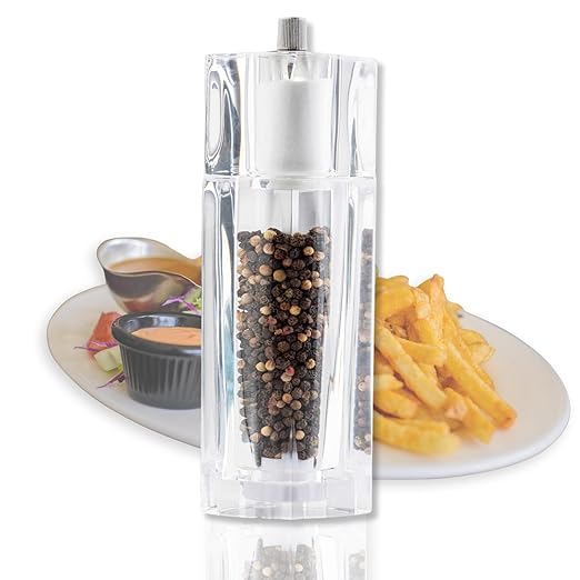 TableCraft 11832, Acrylic Salt and Pepper Mill Combo, 2-in-1 Grinder and Shaker by TableCraft