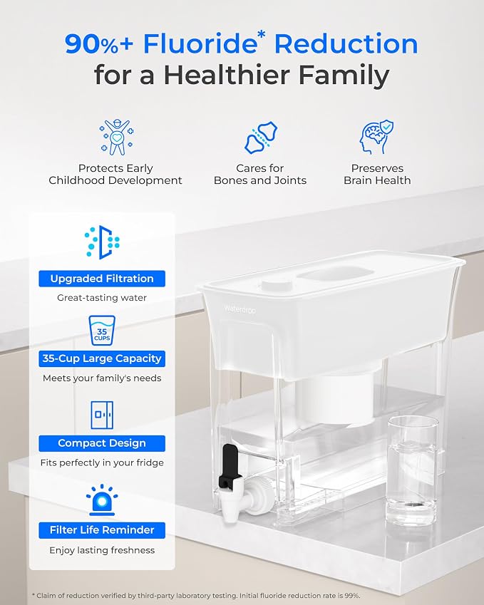 Waterdrop Fluoride-Reducing Water Filter Dispenser, 150-Gallon Long-Life - Image 2