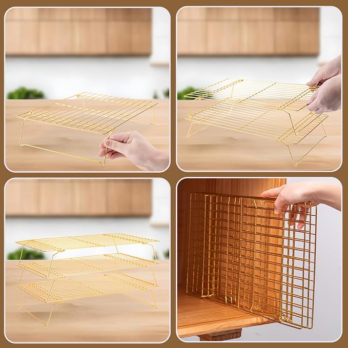Cooling Rack for Baking 3 Tiers, Stainless Steel Baking Cooking Cooling Racks - Image 5