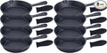 Bruntmor Cast Iron Frying Pan Set of 4-6x4 Inch Black Pre-Seasoned Skillets by Bruntmor
