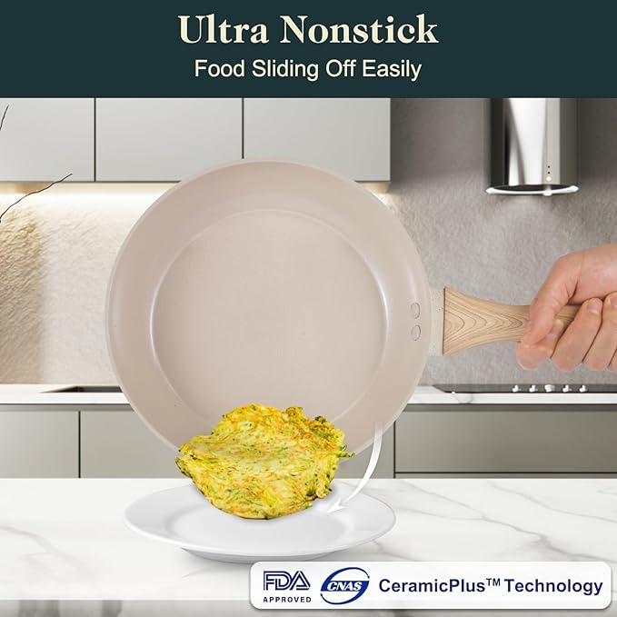 M MELENTA Pots and Pans Set Non Stick, Non Toxic Induction Kitchen Cookware Sets - Image 4