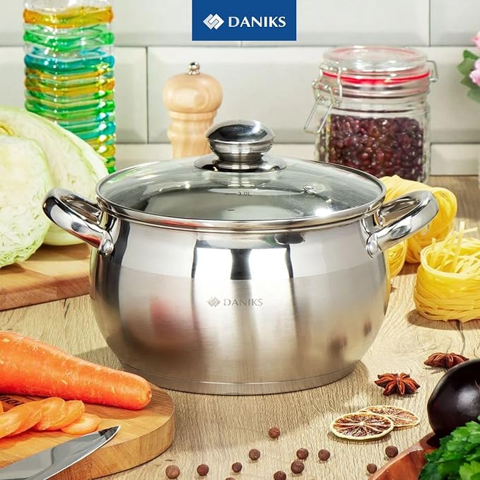 Daniks Classic 6.5 Quart Stainless Steel Stock Pot - Image 8