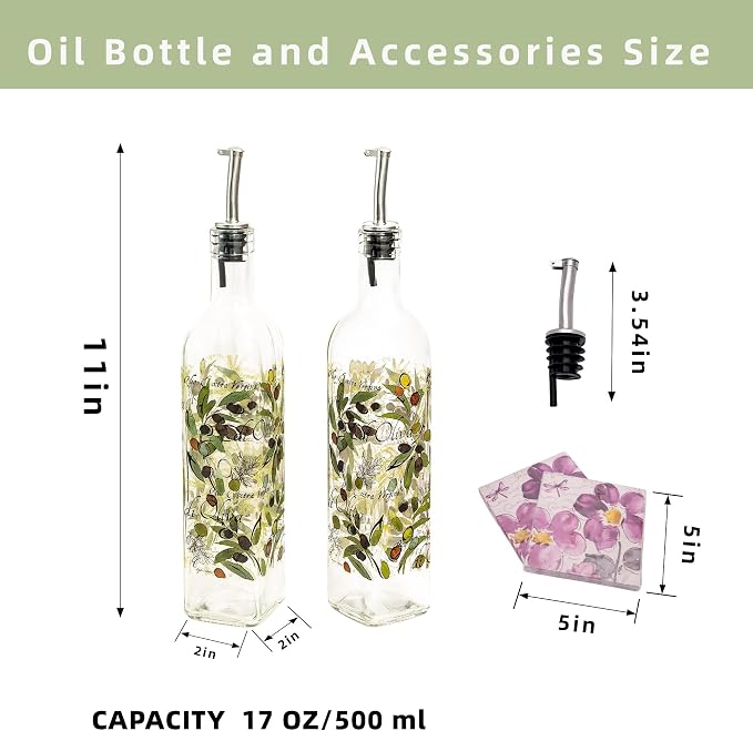 Topadorn 17 oz Olive Oil Dispenser Bottle Set - Image 7