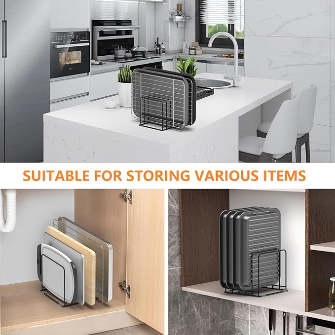 KORRTFID Kitchen Cabinet Organizer, Steel Cookware Holder, Divided Holder - Image 7
