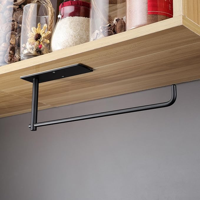 SUNTECH 2 Pack Paper Towel Holder Under Cabinet, Adhesive or Drilling Paper - Image 3