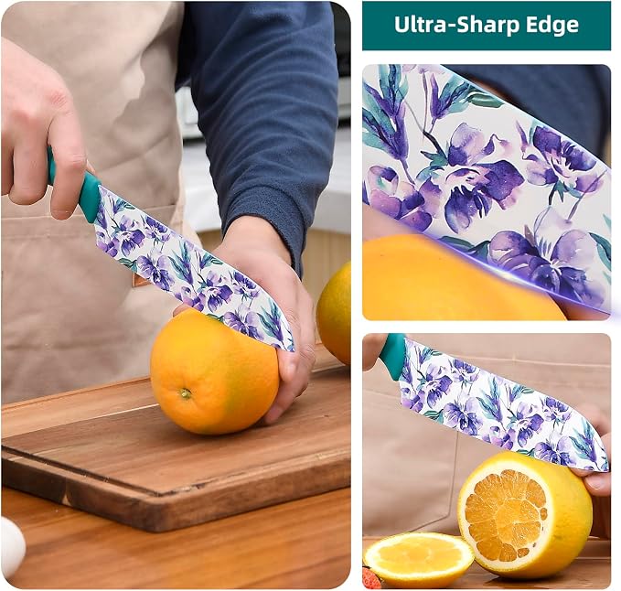 UPTRUST Knife Set, 12-piece Kitchen Knife Set Nonstick Coated, Professional - Image 3