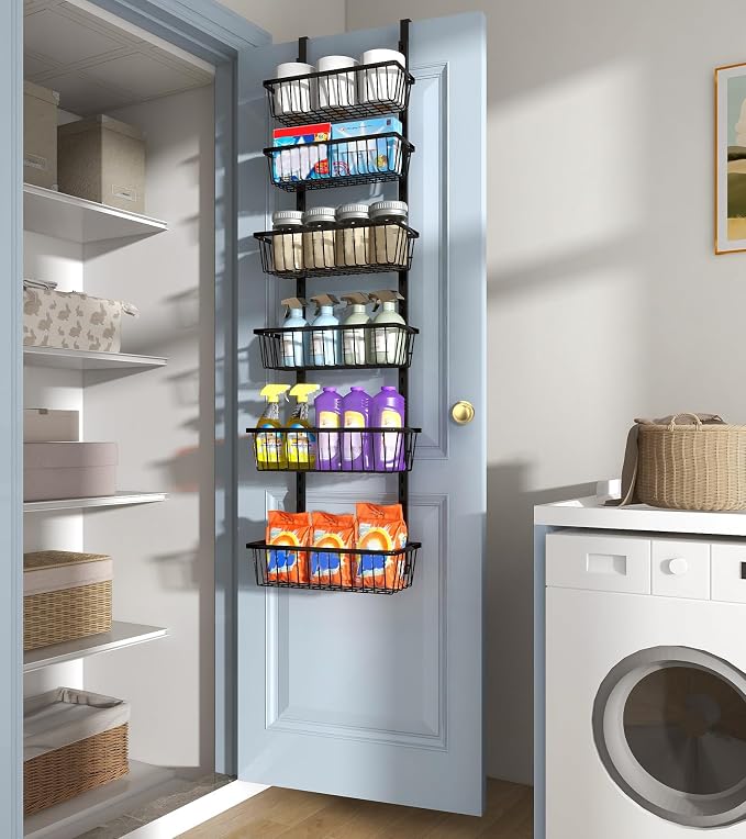 Mefirt 12 Inch Wide Narrow Over The Door Pantry Organizer, Pantry Organization - Image 8