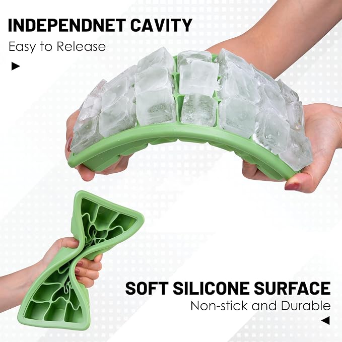 Silicone Ice Cube Trays 3Packs, Easy Release Ice Cube Molds - Image 5