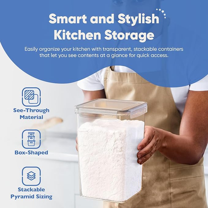 Chef's Path Extra Large Tall Airtight Food Storage Containers, Airtight Food - Image 5