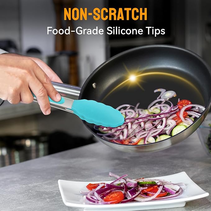 HOTEC Premium Stainless Steel Locking Kitchen Tongs - Image 7