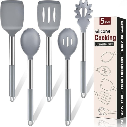 5Pcs Silicone Cooking Utensils Set, Heat Resistant Kitchen Tools Include by Unknown