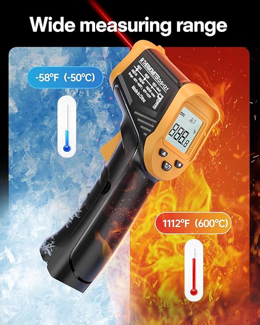 Eventek Infrared Thermometer Gun, -58°F to 1112°F Laser Thermometer Temperature - Image 2
