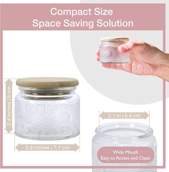 4 oz Mini Glass Jars with Airtight Bamboo Lids 12 pack, Decorative Small Food - Image 4