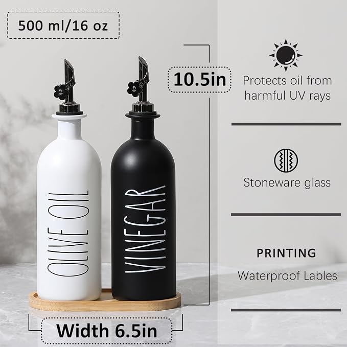 HOMCDALY 16oz Olive Oil Dispenser Bottles - Image 3