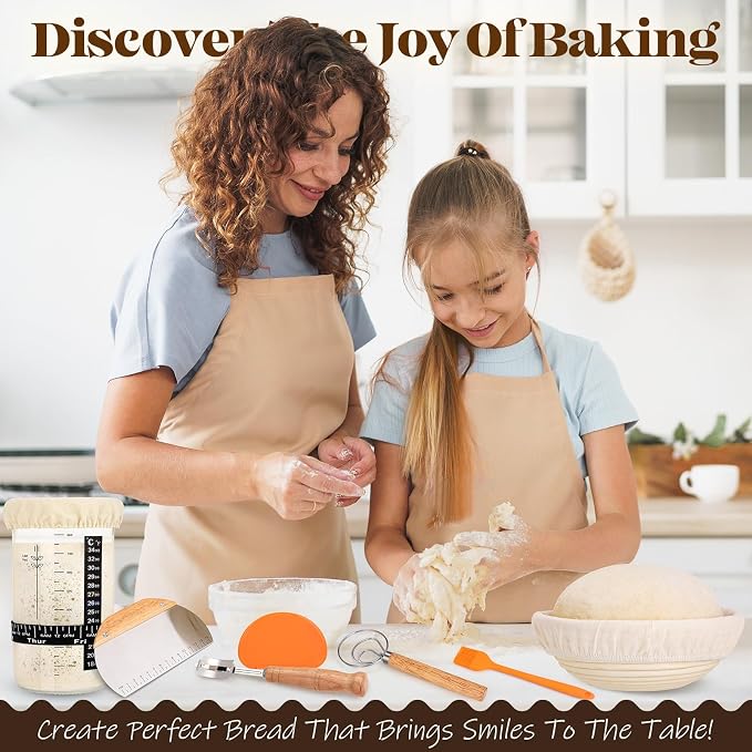 Sourdough Bread Baking Supplies, Sourdough Starter Kit, Bread Proofing Basket - Image 8