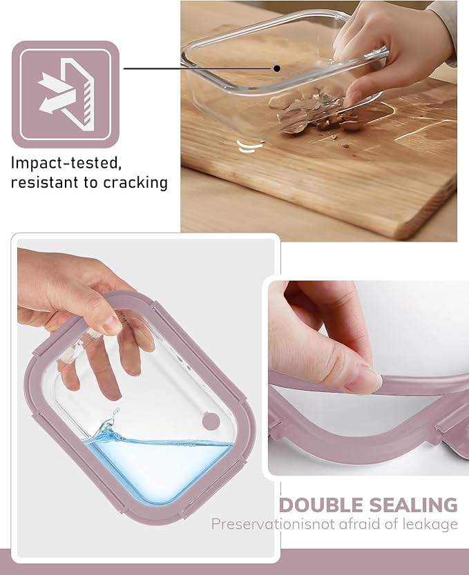 2-Pack Glass Food Storage Containers - Image 3