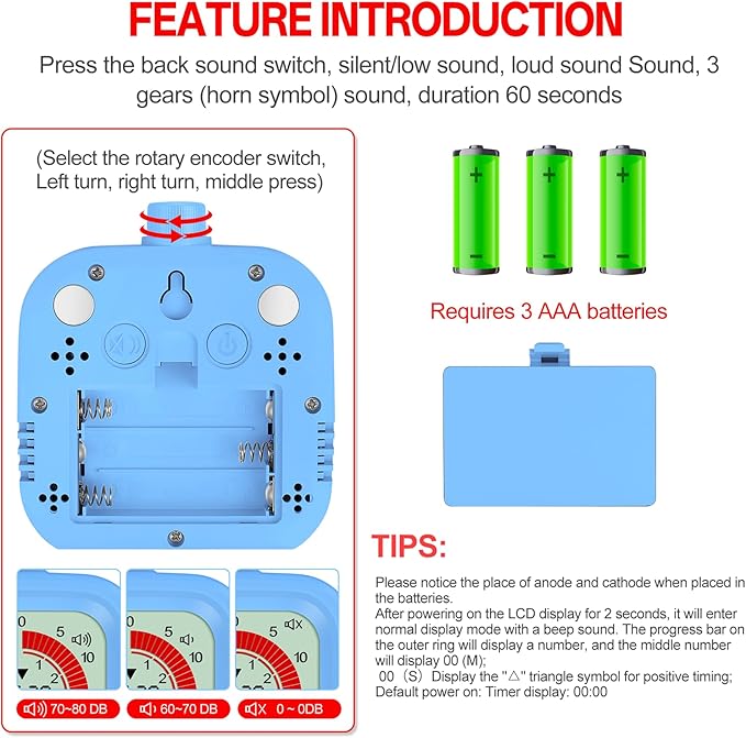 Digital Visual Timer for Kids 12hours Countdown countup Kitchen Timer Student - Image 6