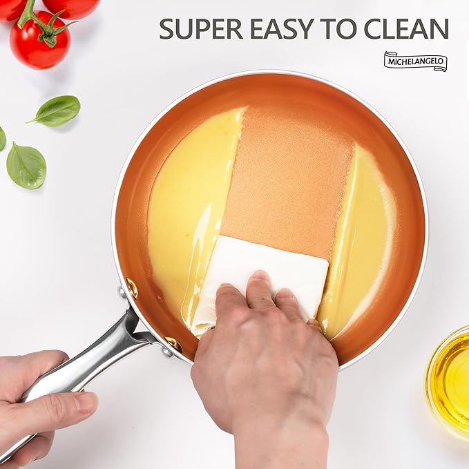 MICHELANGELO Sauce Pan with Lid, Ultra Nonstick 3 Qt Saucepan with Lid - Image 4