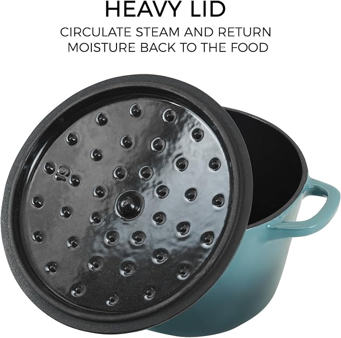 Flavehc Dutch Oven Pot with Lid 2.8 qt Cast Iron Dutch Oven - Image 3