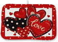 Valentines Dish Drying Mat 18x24 Inch Black Red Hearts Dish Drainer Protector by Sorktse