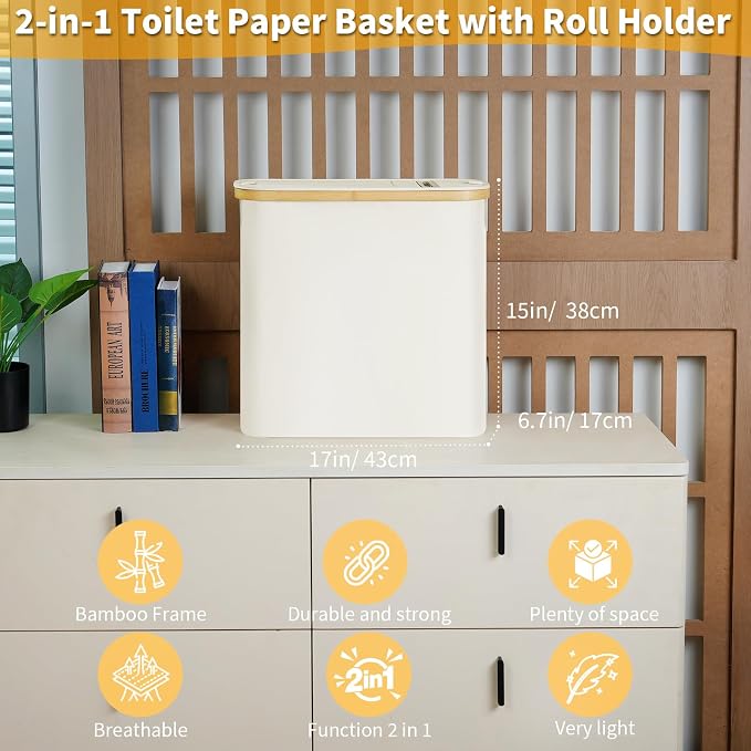 efluky Toilet Paper Storage and Holder 2 in 1, Toilet Paper Storage - Image 2