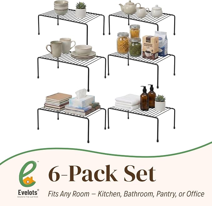 Evelots Kitchen Cabinet Wire Shelf Organizer/Rack - Image 7