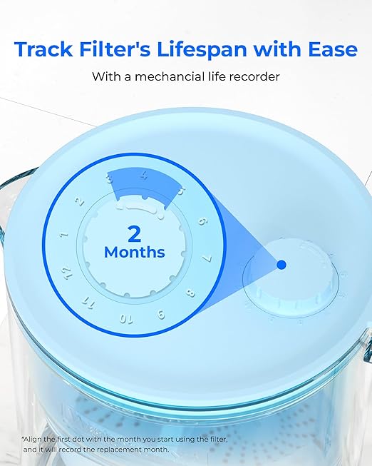 Waterdrop PT-72B-A Glass Alkaline Water Filter Pitcher, Eco-Friendly, Enhances - Image 8